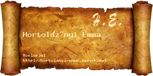 Hortolányi Emma névjegykártya